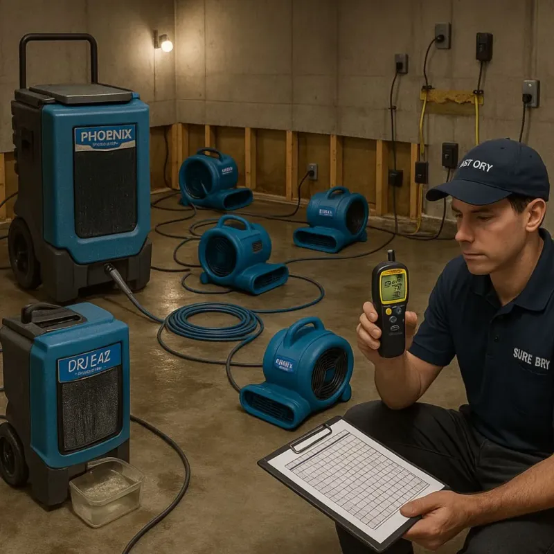 Structural Drying and Dehumidification process in Gardendale, AL